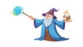 Whimsical Wizard Character Casting a Spell, vector design Generative AI Royalty Free Stock Photo