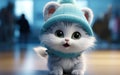 Whimsical wonder: delightful 3d animation brings to life a super cute baby kitten in an endearing and enchanting display