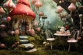Whimsical Wonderland Tea Party generated by AI Royalty Free Stock Photo
