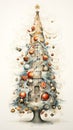 Whimsical Wonders: A Towering Tree Ornament Museum with Charcoal