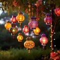 Whimsical Wonders: Vibrant Lanterns Cascading in Harmony