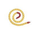 Whimsical Worm Spiraling in Playful Loops, featuring sections of yellow, segmented body and distinctive red head with Royalty Free Stock Photo