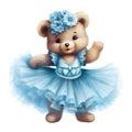 Whimsy of bear ballerina illustration Royalty Free Stock Photo