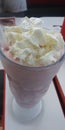Whipcream and Strawberry Milkshake Royalty Free Stock Photo