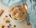 Whipped caramel and coffee cream dessert Royalty Free Stock Photo