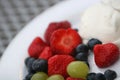 Whipped cream and berries Royalty Free Stock Photo