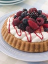 Whipped Cream and Berry Sponge Flan