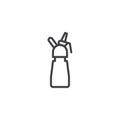 Whipped cream bottle outline icon