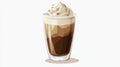 Whipped Cream Coffee Drink in Glass Royalty Free Stock Photo