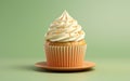 Whipped Cream Delight Cupcake. Generative AI