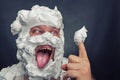 Whipped cream licker Royalty Free Stock Photo