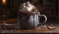 Whipped cream melts on hot chocolate mug generated by AI Royalty Free Stock Photo