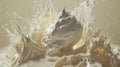 Whipped Cream Splash: Closeup of Creamy White Texture Royalty Free Stock Photo