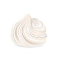 Whipped cream swirl isolated on white