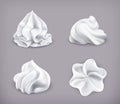 Whipped cream, vector icons Royalty Free Stock Photo