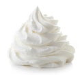Whipped cream on white background Royalty Free Stock Photo
