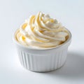 Whipped Cream in White Bowl with Smooth Fluffy Texture Perfect for Dessert and Culinary Presentation Royalty Free Stock Photo