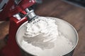 Whipped egg whites - beaten italian meringue Royalty Free Stock Photo