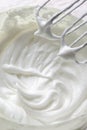 Whipped egg whites for cream Royalty Free Stock Photo