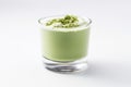 Whipped green tea milk glass. Generate Ai