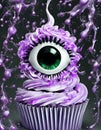 Halloween Cupcake with Spooky Eye