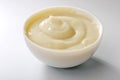 Whipped mousse in white bowl close-up Royalty Free Stock Photo