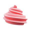 Whipped pink cream swirl or meringue side view 3D vector.