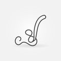 Whipworm vector Trichuris Trichiura concept thin line icon