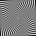 Whirl movement illusion in abstract op art design. Lines pattern Royalty Free Stock Photo
