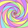 Whirl spiral pattern. Colorful psychedelic graphic art. Ornamental trippy backdrop. Vector illustration