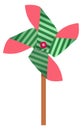 Whirligig color icon. Windmill toy. Paper wind wheel