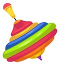 Whirligig icon. Spinning colorful toy in cartoon style Royalty Free Stock Photo