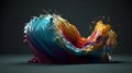 Whirling color symphony, abstract paint wave background