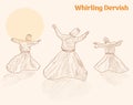 Whirling dervish hand drawing vector illustration Royalty Free Stock Photo