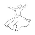 Whirling Dervish line art