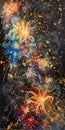 Whirling Fireworks: A Golden Spectacle of Swirling Stars and Str