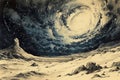 Whirling starry sandstorms, painting the desert sky with a mesmerizing celestial dance - Generative AI