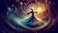 Whirling sufi darvish, Sufism and spirituality concept Royalty Free Stock Photo