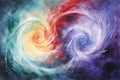 Whirling vortex elementals, conjuring powerful storms with their elemental prowess - Generative AI