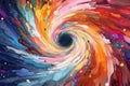 whirlpool of abstract colors and forms on a dynamic background, creating a visual vortex that captures the viewer attention Royalty Free Stock Photo