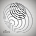 Whirlpool, black hole, radial lines with rotating distortion. Abstract spiral, vortex shape, element