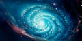 Whirlpool Galaxy, with its prominent spiral arms and companion galaxy. Generative Ai