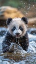 Whirlpool Panda\'s Fright: Startled Cub\'s Closeup Encounter with