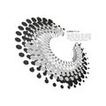 Whirlpool radial lines with rotating distortion. Abstract spiral, vortex shape, element