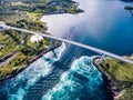 Whirlpools of the maelstrom of Saltstraumen, Nordland, Norway Royalty Free Stock Photo