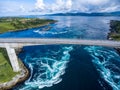 Whirlpools of the maelstrom of Saltstraumen, Nordland, Norway Royalty Free Stock Photo