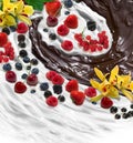 Whirlwind of berries, cottage cheese and chocolate