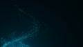 Whirlwind with chaos particles. Abstract water vortex. Explosion dynamic wave in space. Futuristic flow dots. Wormhole shimmering