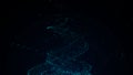 Whirlwind with chaos particles. Vector abstract water vortex. Explosion dynamic wave in space. Futuristic flow dots. Wormhole