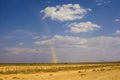 Whirlwind forms a dust pillar in the desert